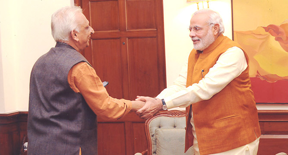 Sri Narendra Modi-Prime Minister-India with Sri M-Manav Ekta Mission